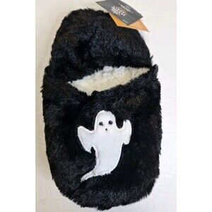 Hyde and Eek Slipper Socks Grippers 1 Pair, Size M/L(8-10) Black w/ Ghost NEW